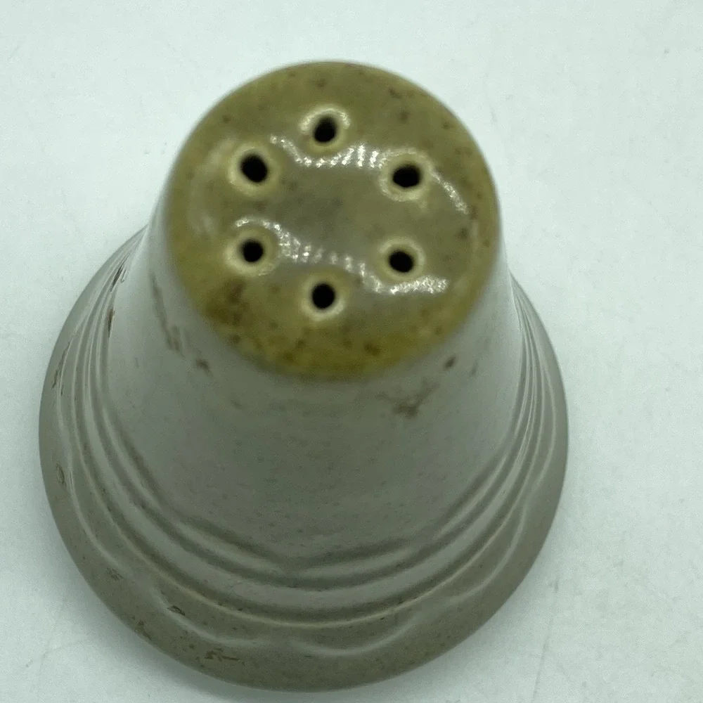 Homer Laughlin Salt Pepper Shakers Sugar Bowl Set Avocado Speckled Vintage‎ MCM